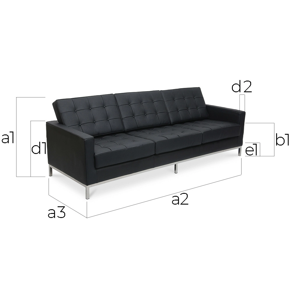 Sofa mit Lederbezug - 3-Sitzer - Konel image 10
