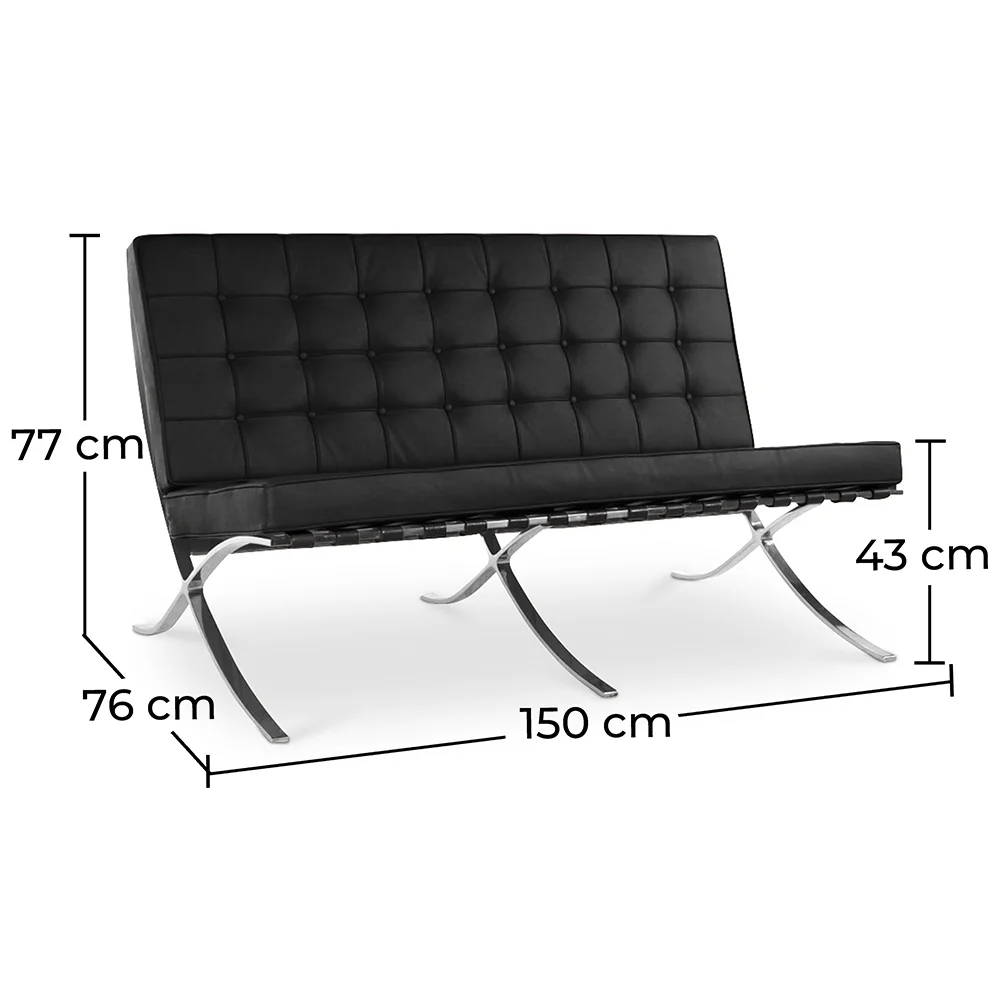 Sofa mit Lederbezug - 2-Sitzer - Town  image 10