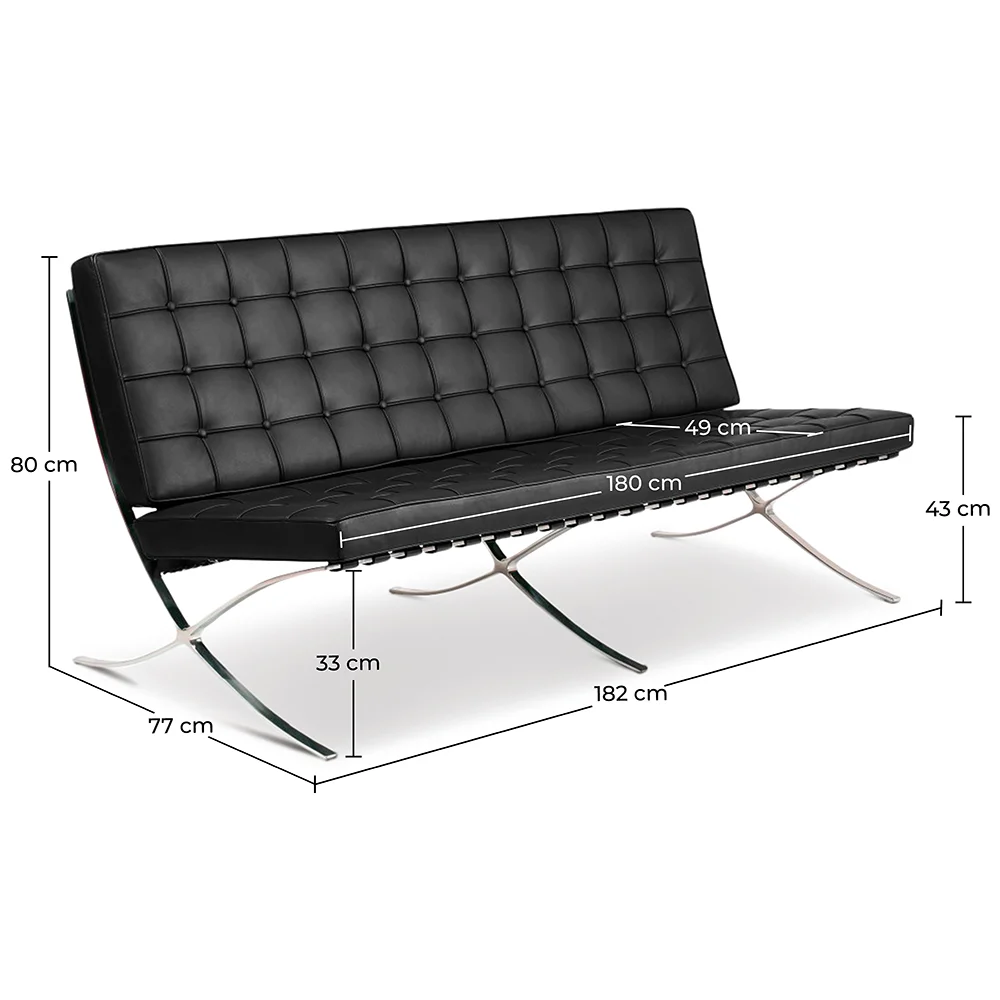 Sofa mit Lederbezug - 3-Sitzer - Town image 10