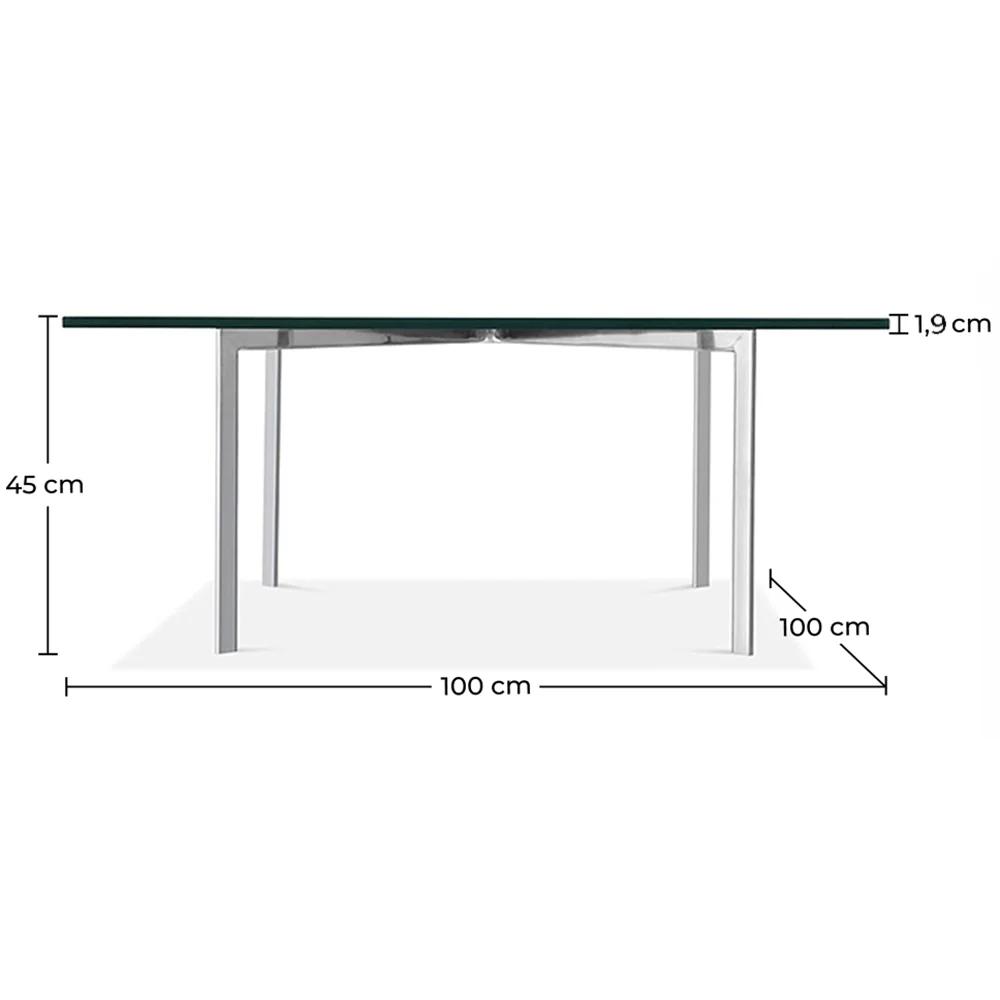 Quadratischer Couchtisch - Glas - 19mm - Town image 10