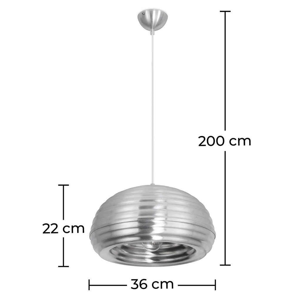 Deckenleuchte - Silberne Pendelleuchte - Spelunking image 10