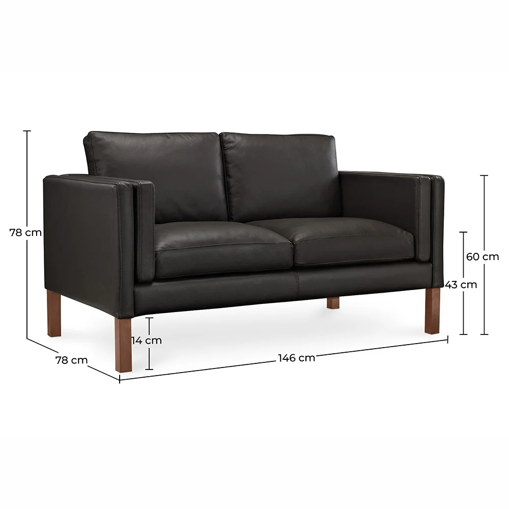 Sofa mit Lederbezug - 2-Sitzer - Mordecai image 10