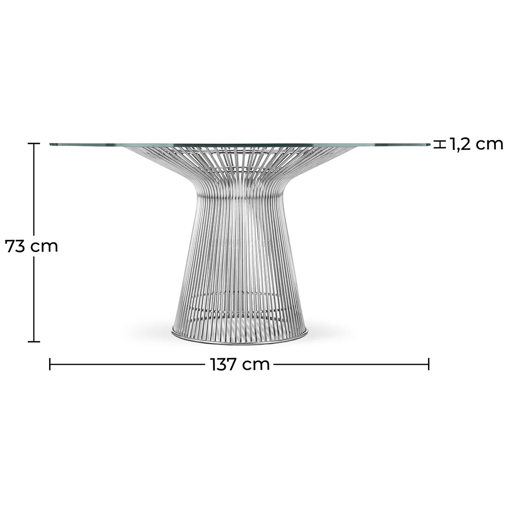 Runder Esstisch - Glas und Metall - Barrel image 10