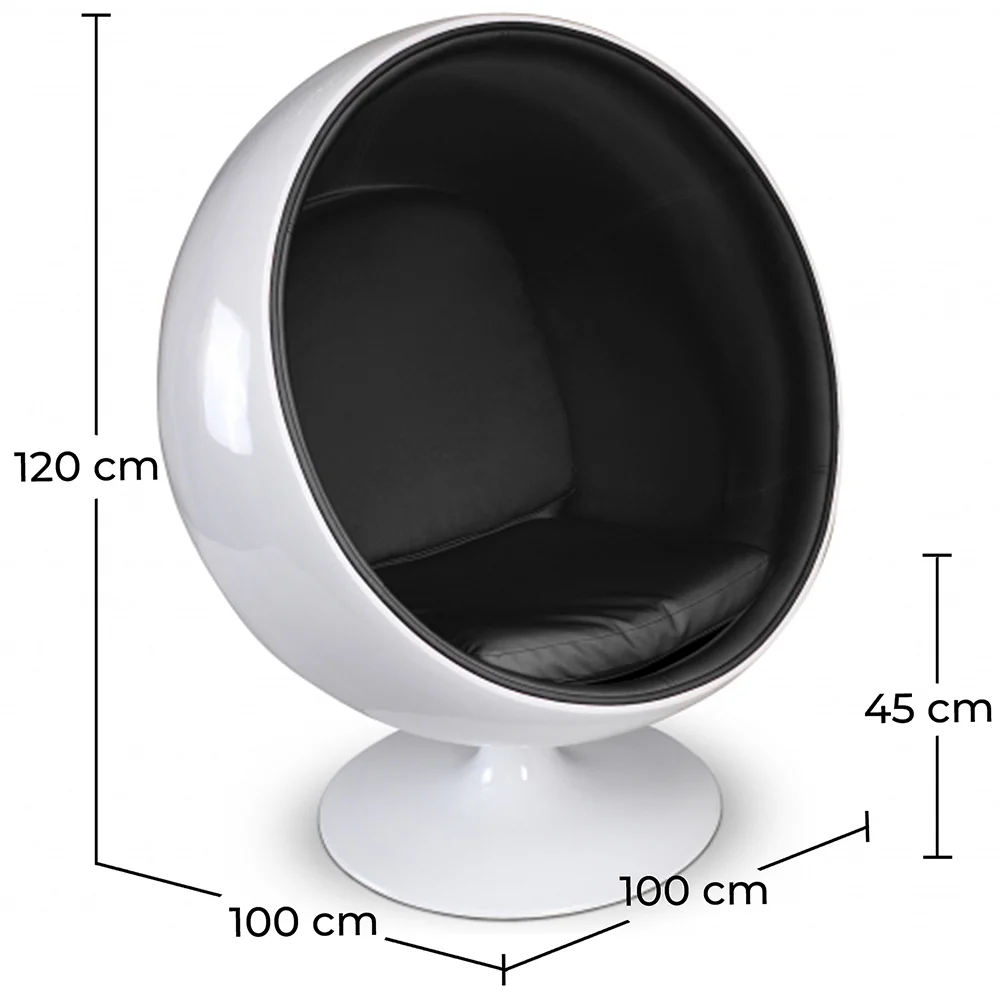 Kugel-Design-Sessel - Bezogen mit Kunstleder - Batton image 10
