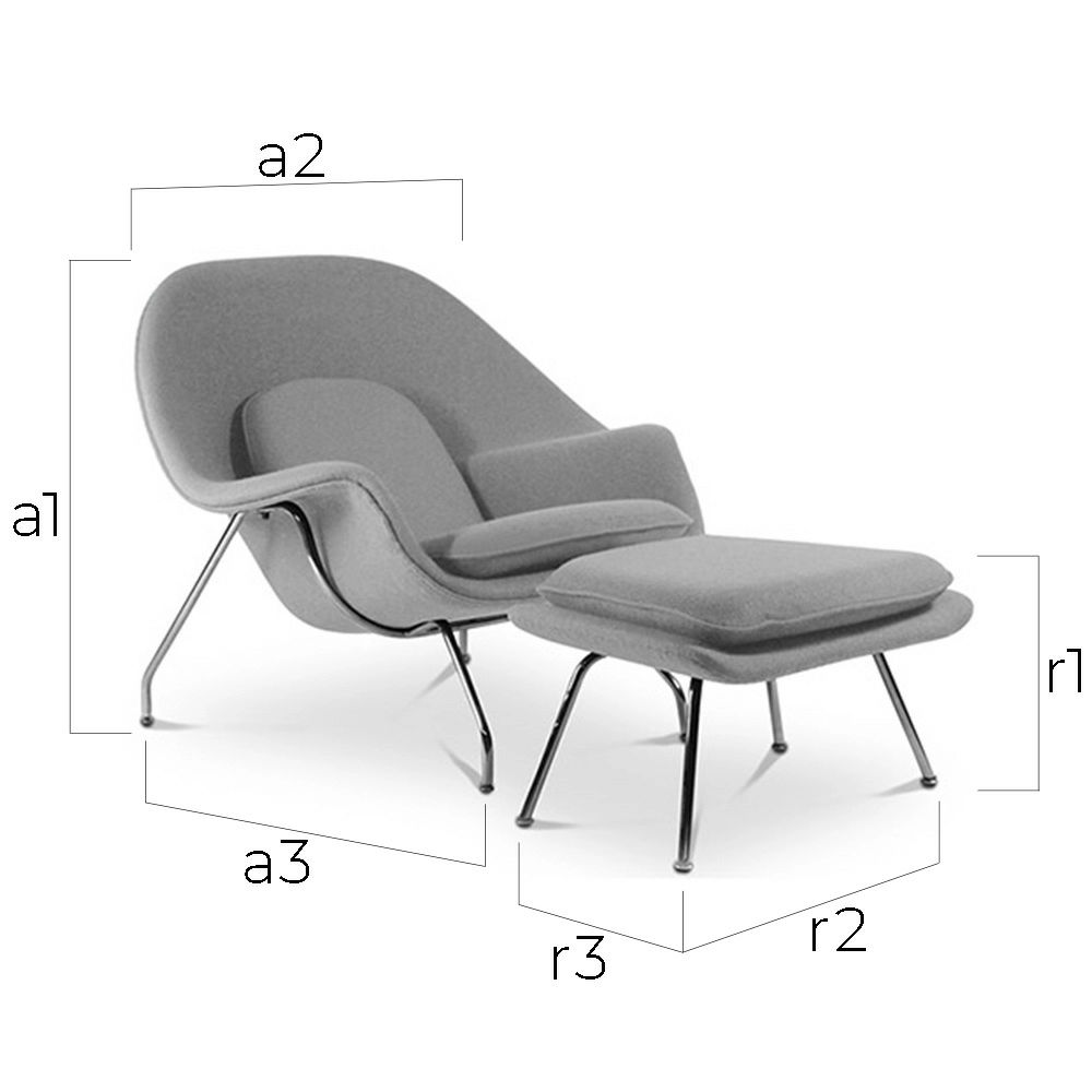 Designer Sessel mit Fußstütze - Bezug aus Stoff - Womb image 10
