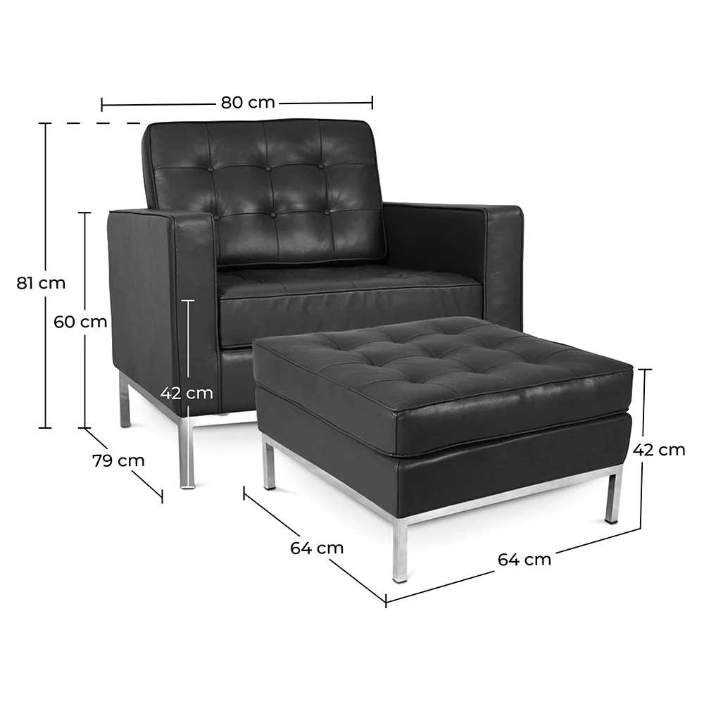Designer Sessel mit Fußstütze - Bezug aus Kunstleder - Konel image 10