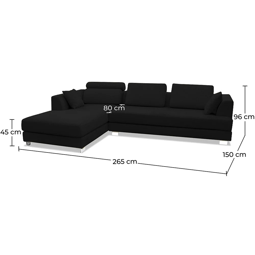 Chaiselongue mit 3 Sitzen - Bezogen mit Stoff - Boretti image 10