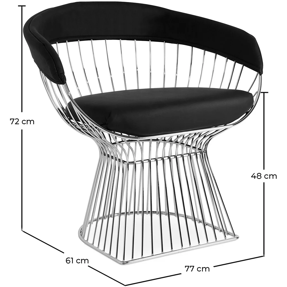 Esszimmerstuhl mit Armlehnen - Kunstleder und Metall - Barrel image 10