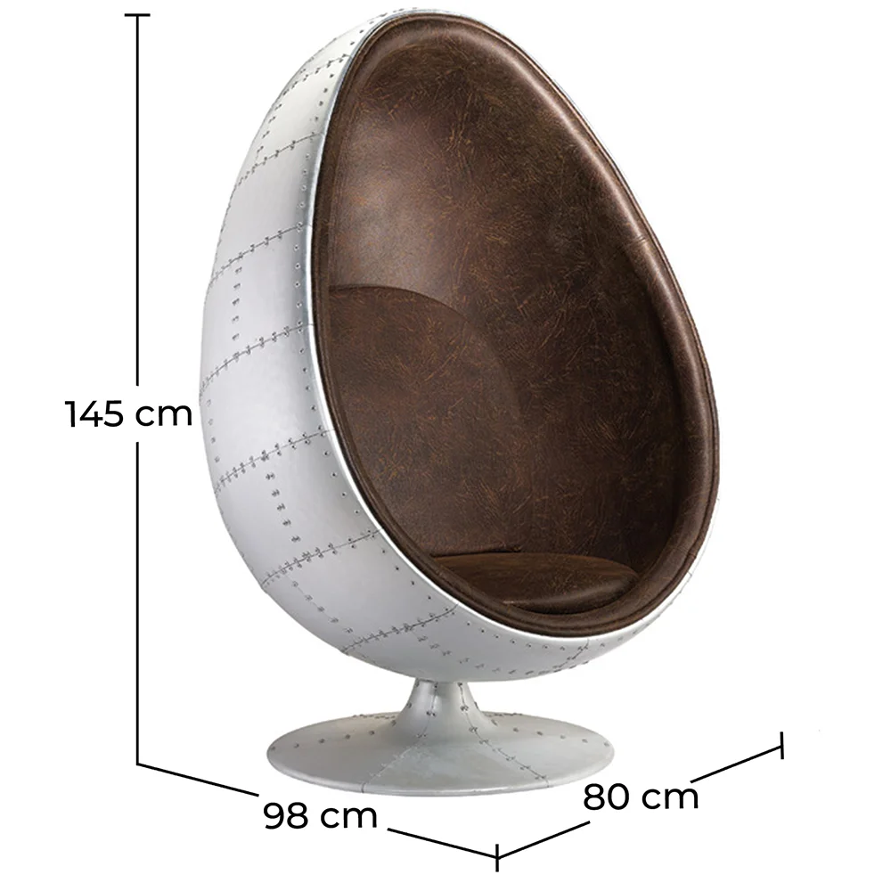 Ei-Design-Sessel im Aviator-Stil - In Kunstleder bezogen - Eny image 10
