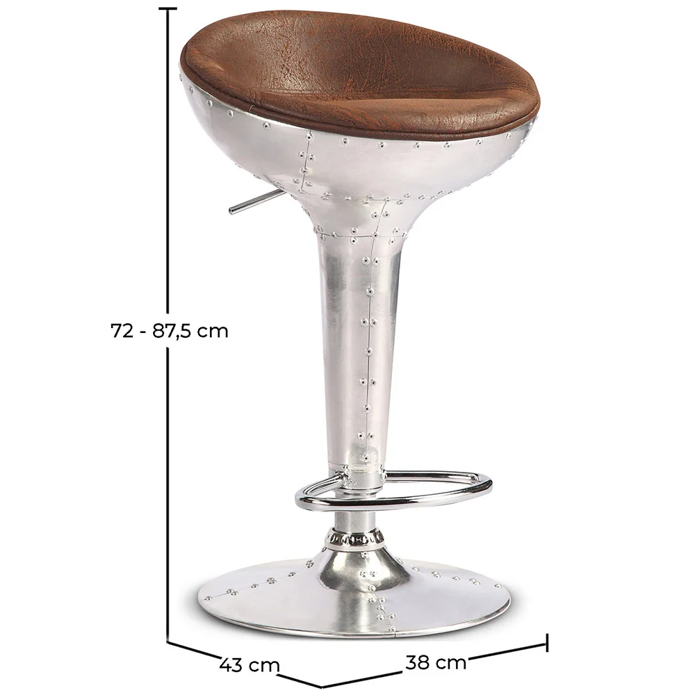 Runder Metallhocker - Aviator Style - 70cm - Aviator image 10