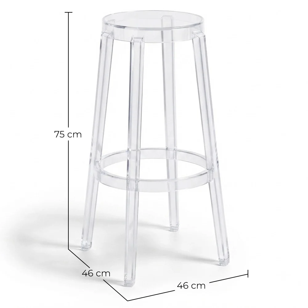 Transparenter Design Hocker - 75cm - Arthur image 10