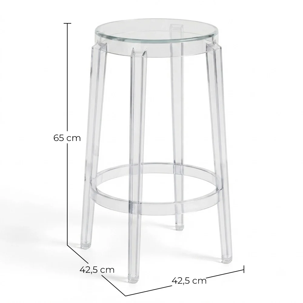 Transparenter Design Hocker - 65cm - Arthur image 10
