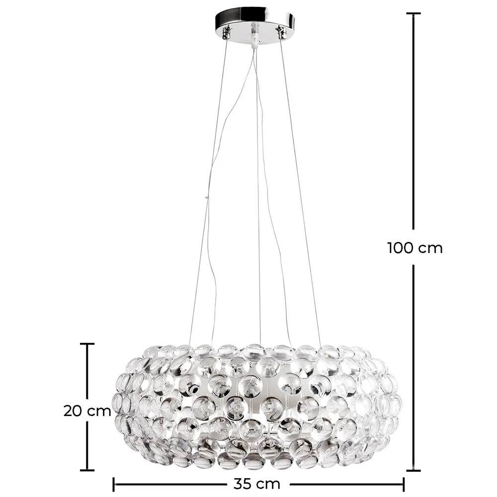 Deckenlampe - Kristallglas Kugel Pendelleuchte - 35cm - Savoni image 10