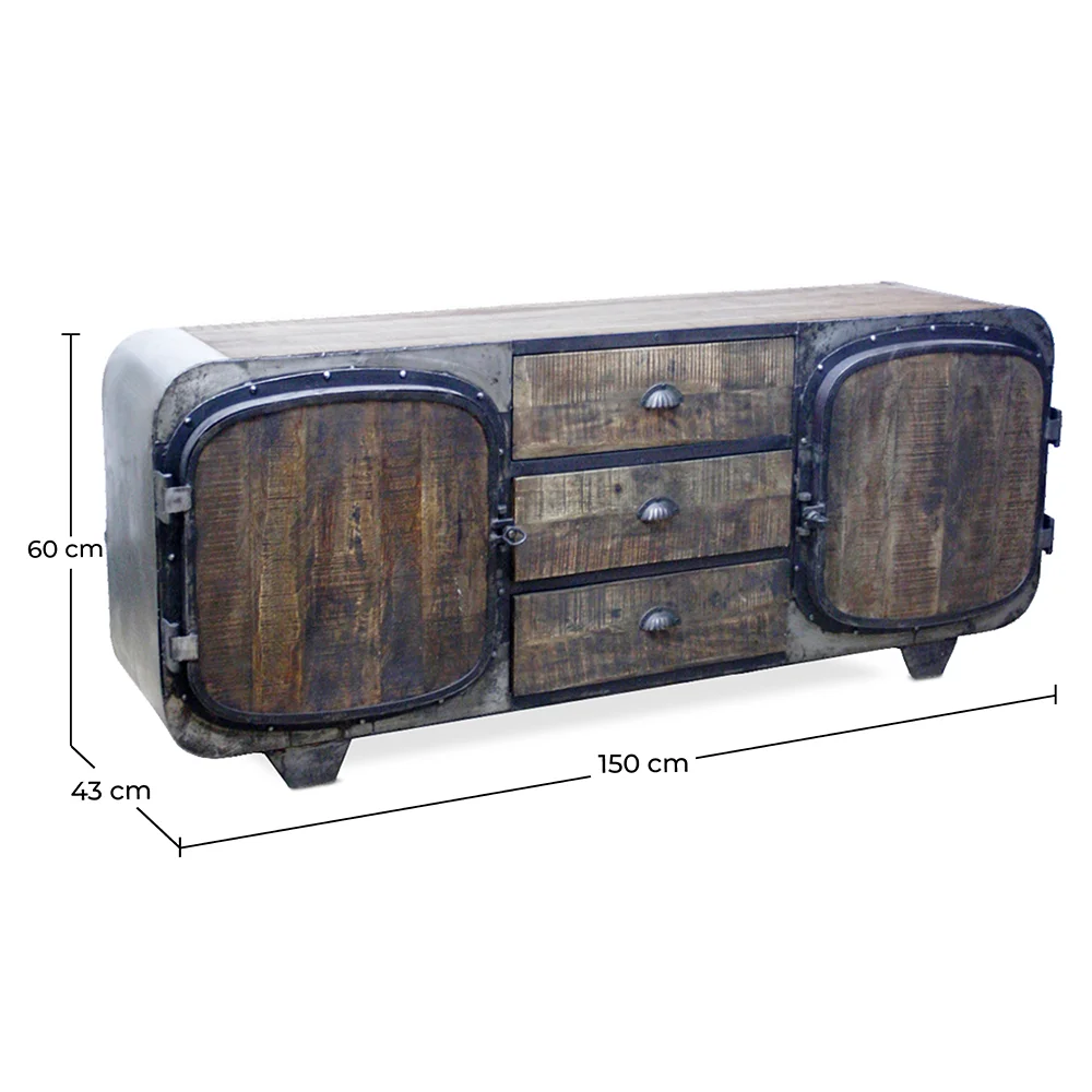 TV-Konsole aus Holz - Retro-Industriedesign - Shell image 10