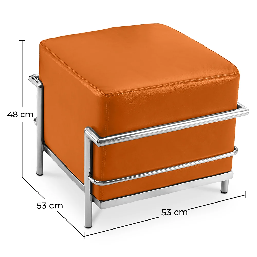 Quadratischer Fußhocker - Bezug aus Kunstleder - Kart image 10