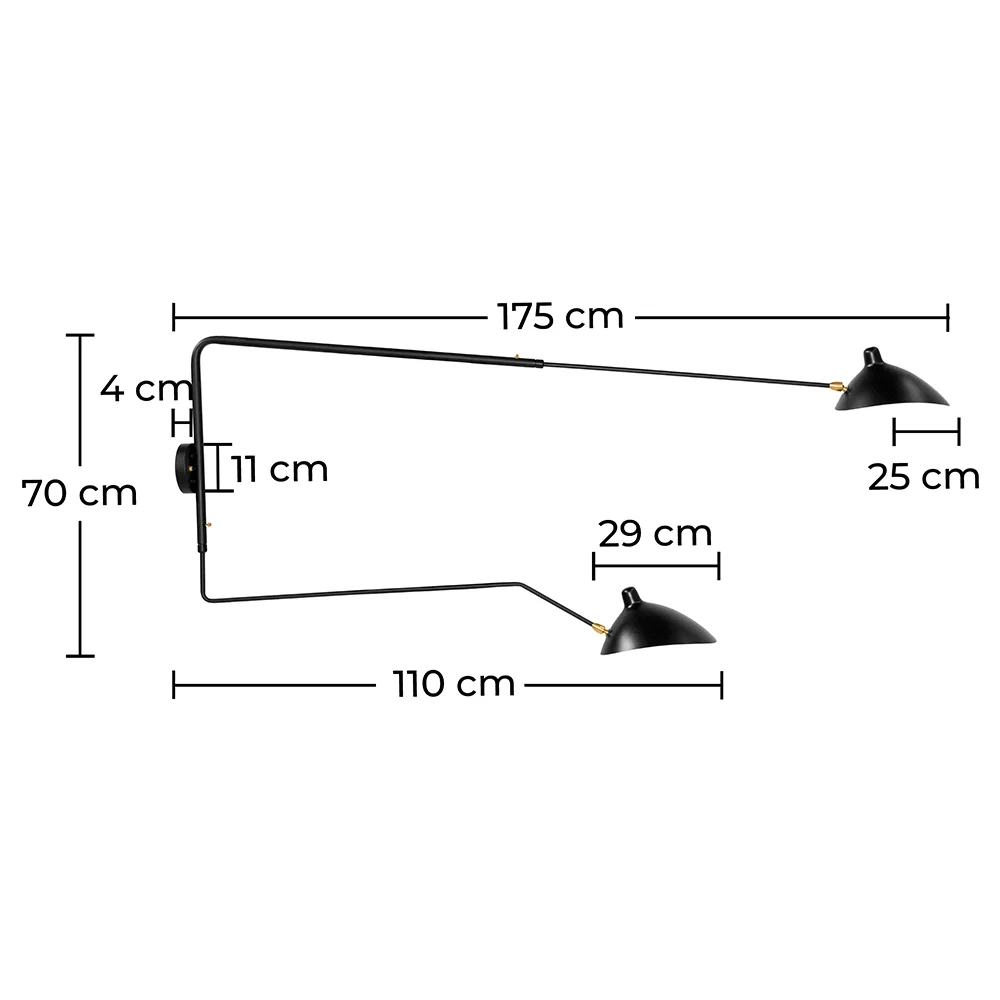 Schreibtischlampe - Wandleuchte - 2 Arme Schwarz - George image 10