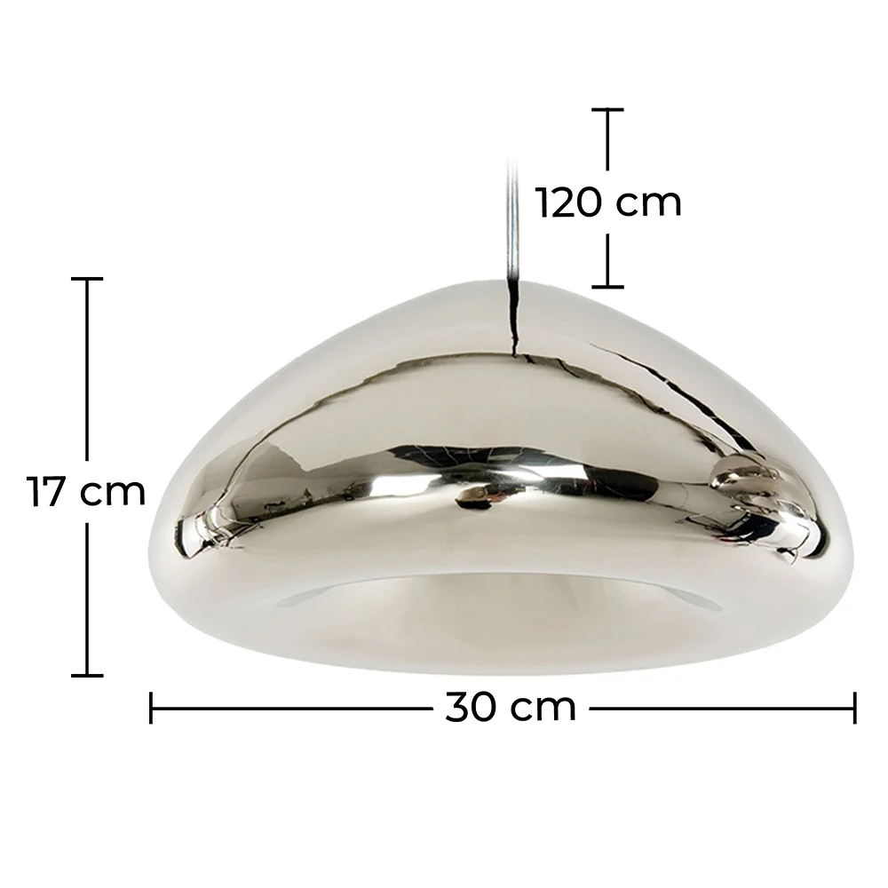 Deckenlampe - Hängeleuchte aus verchromtem Metall - 30 cm - Nullify image 10