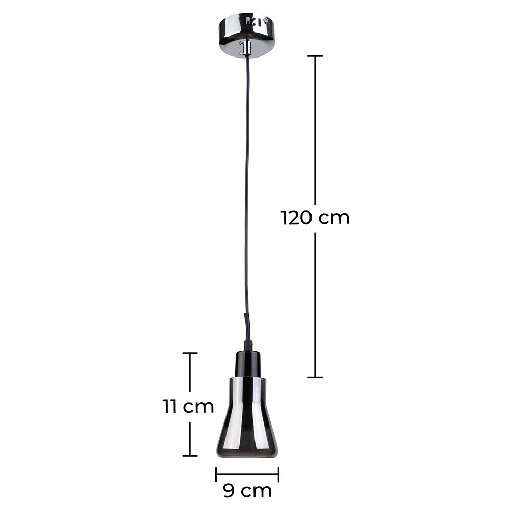 Design-Deckenlampe - Kleiner Chrom-Metall-Pendelleuchte - Carter image 10