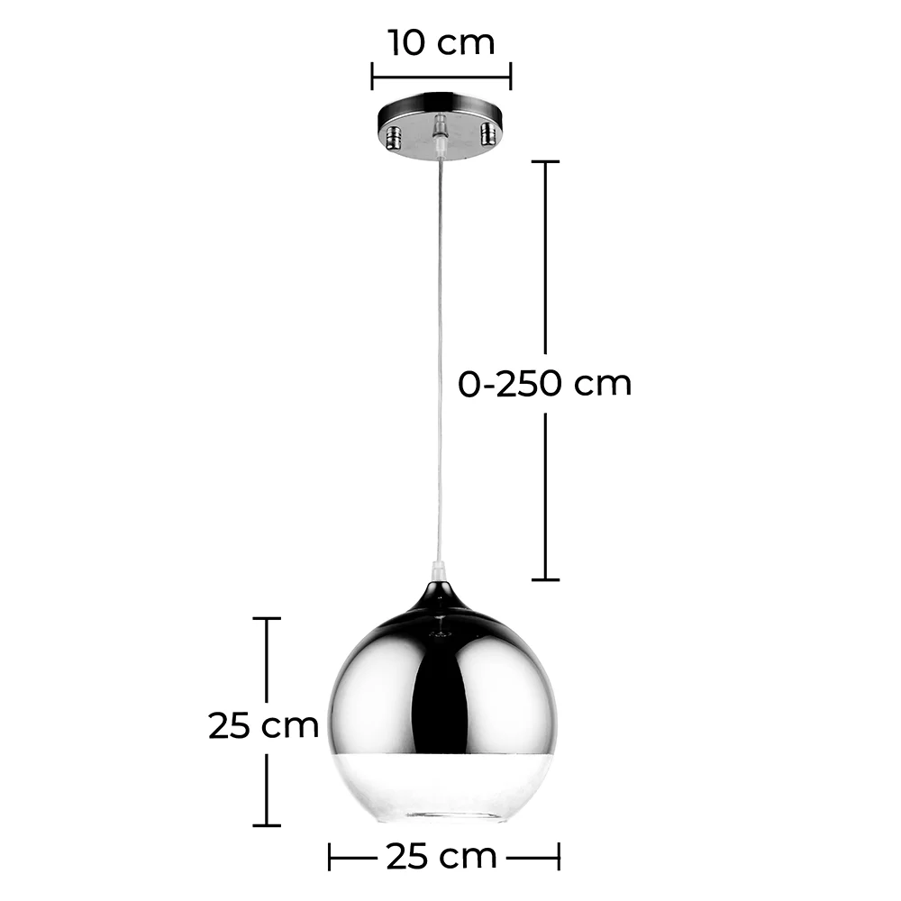 Design-Kugel-Deckenlampe - Pendelleuchte aus verchromtem Metall - Speculum image 10