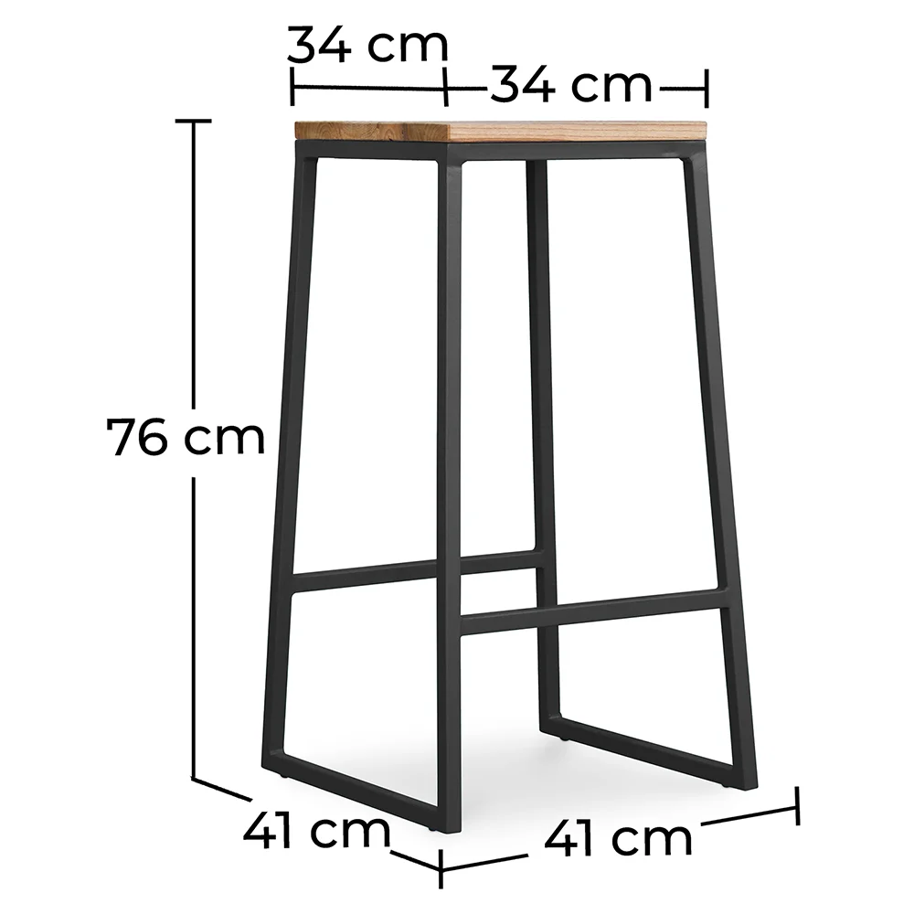 Hocker im Industriedesign - Holz & Metall - 76cm - Big Boy image 10