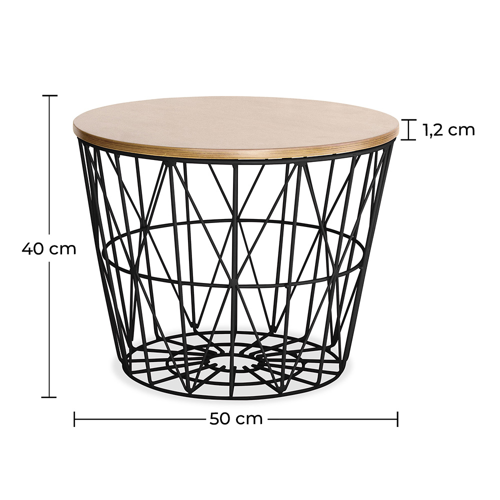 Runder Beistelltisch - Industriedesign - Holz und Metall - Basker image 10