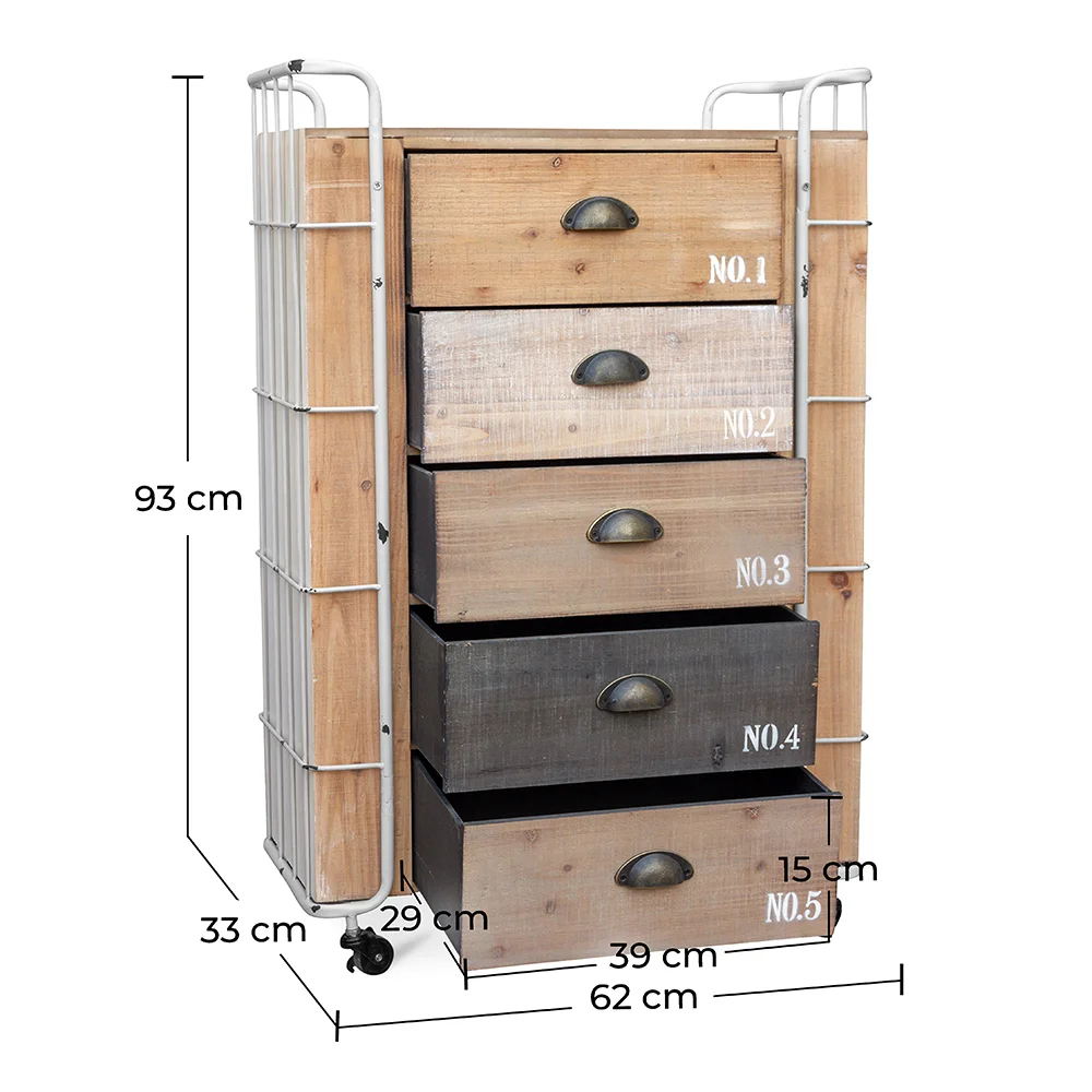 Holzkommode mit Schubladen - Industriedesign - Joy image 10