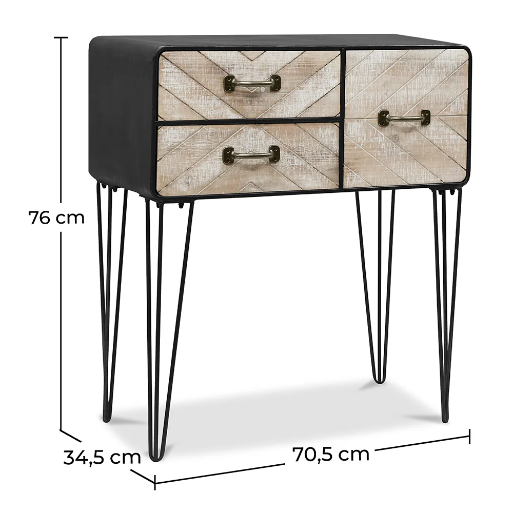 Metall-Sideboard - Industriedesign - 3 Schubladen - Orson image 10