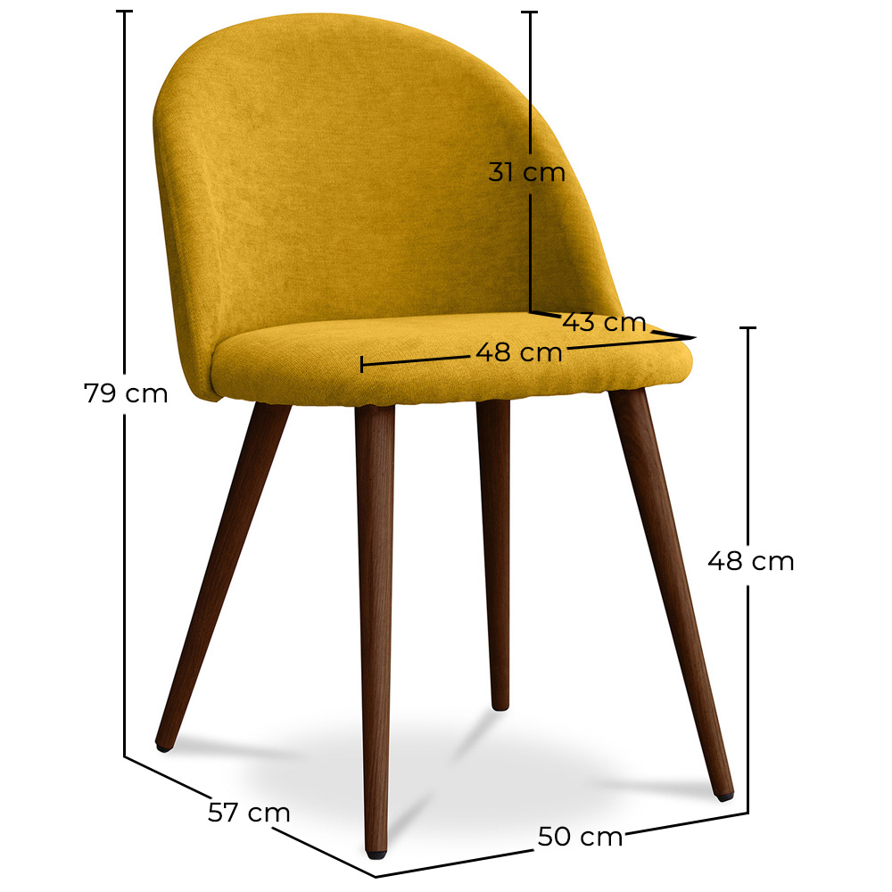 Esszimmerstuhl - Bezogen mit Stoff - Skandinavischer Stil - Evelyne image 10