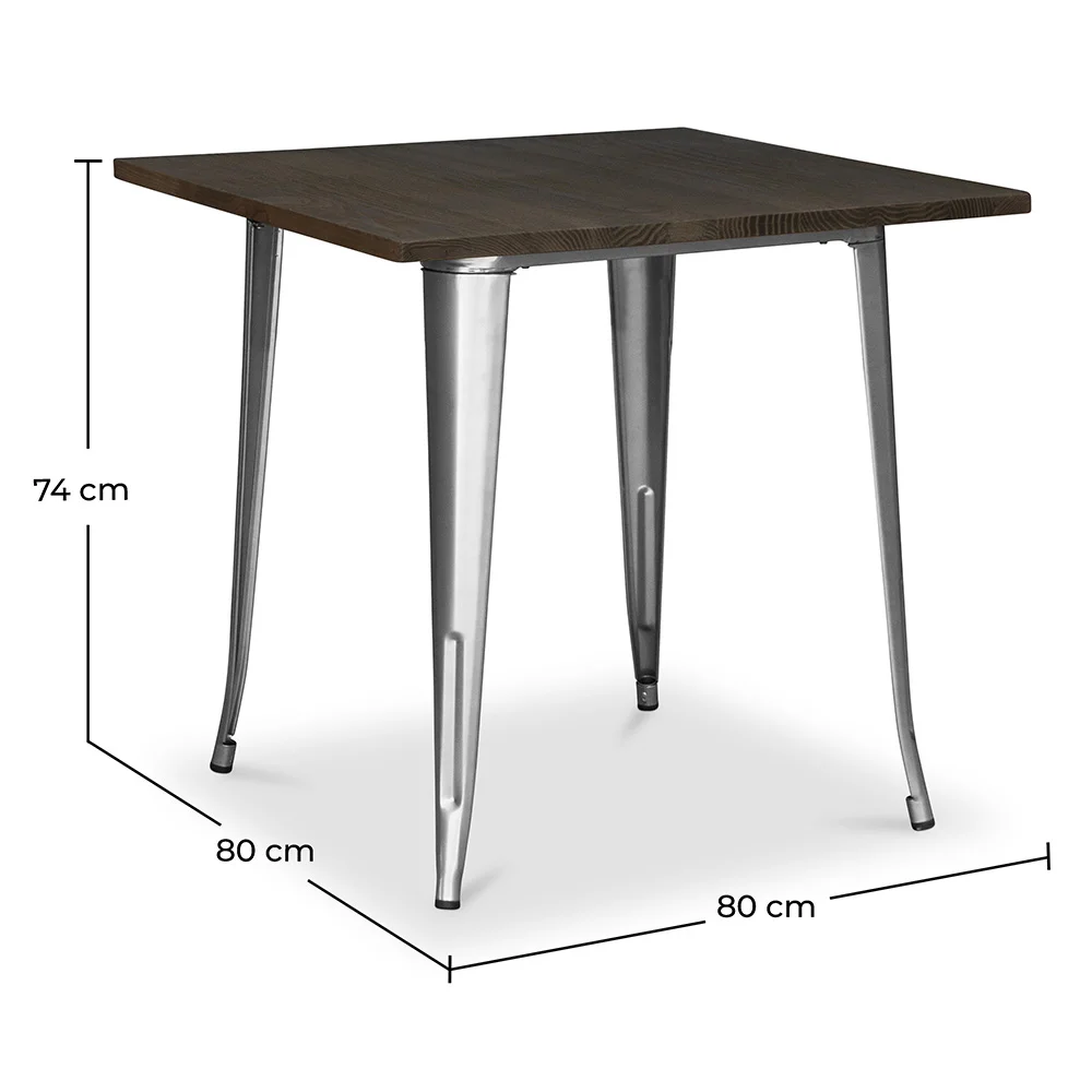 Quadratischer Esstisch - Industriedesign - Holz und Metall - Stylix image 10