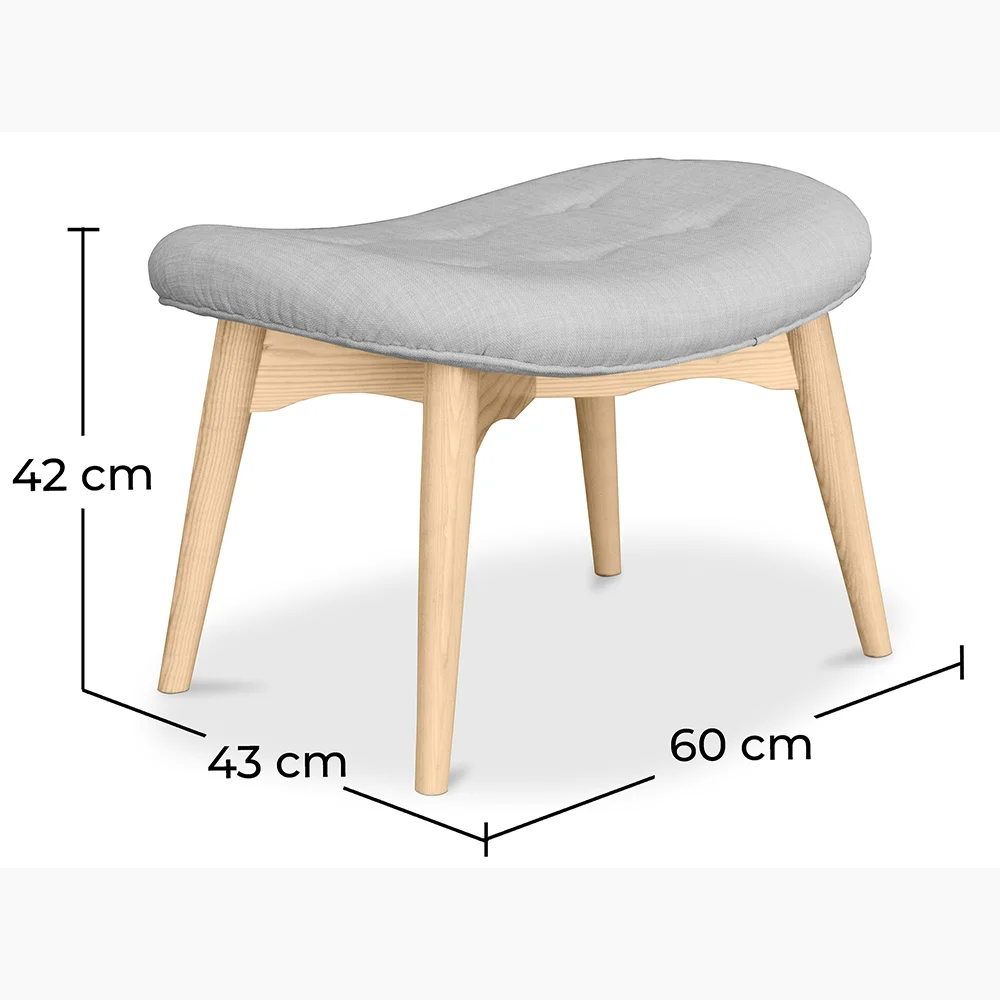 Hocker aus Leinen - Skandinavisches Design - Holz - Kontor image 10