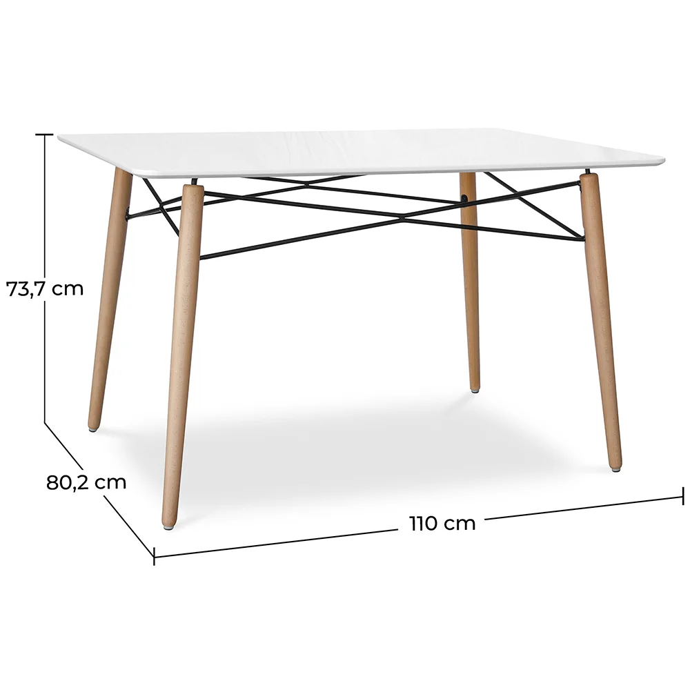 Rechteckiger Esstisch - Skandinavisches Design - Holz - 110 x 80 cm image 10