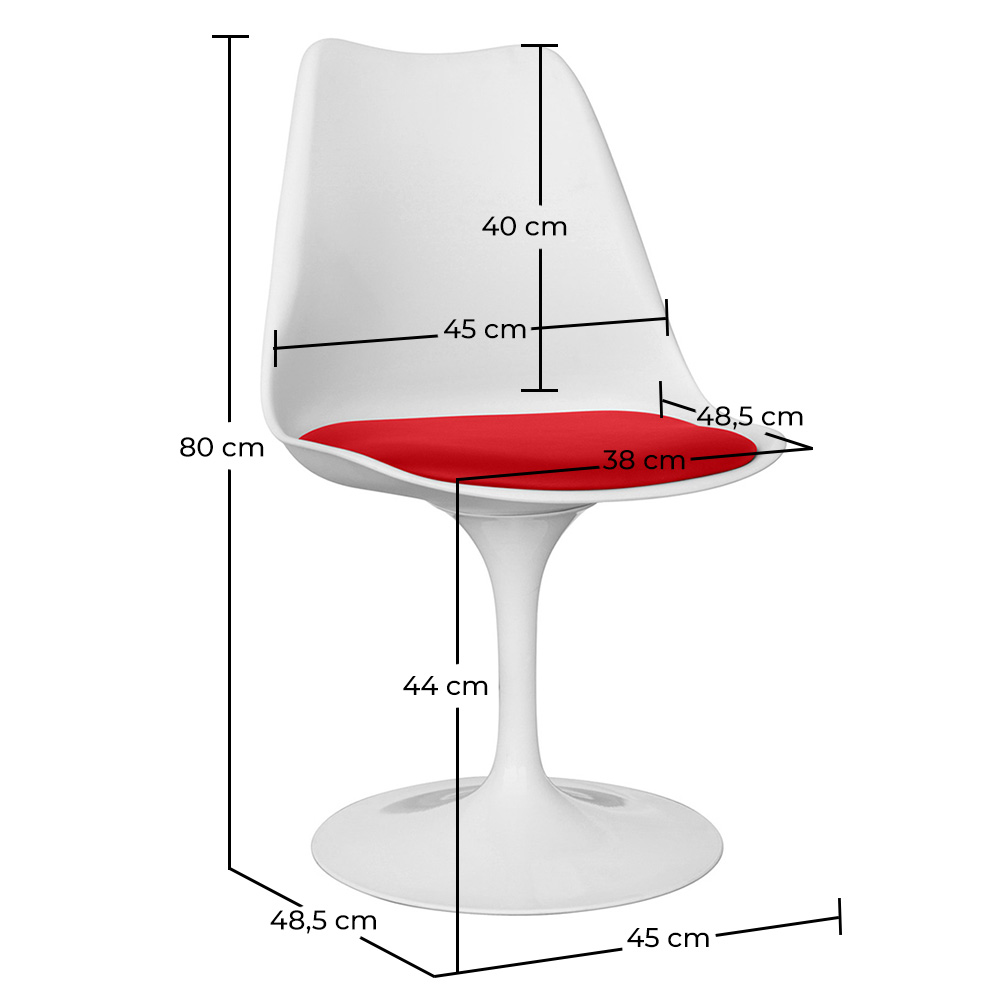 Esszimmerstuhl - Weißer Drehstuhl - Tulip image 10