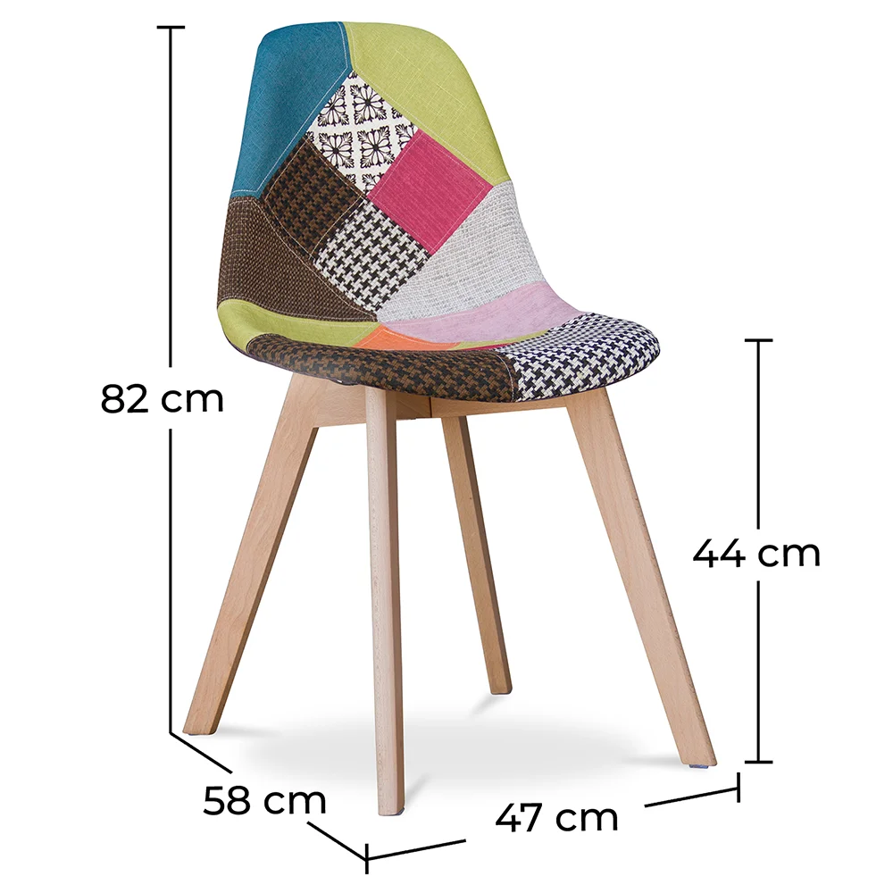 Esszimmerstuhl - Bezogen mit Patchwork - Simona image 10