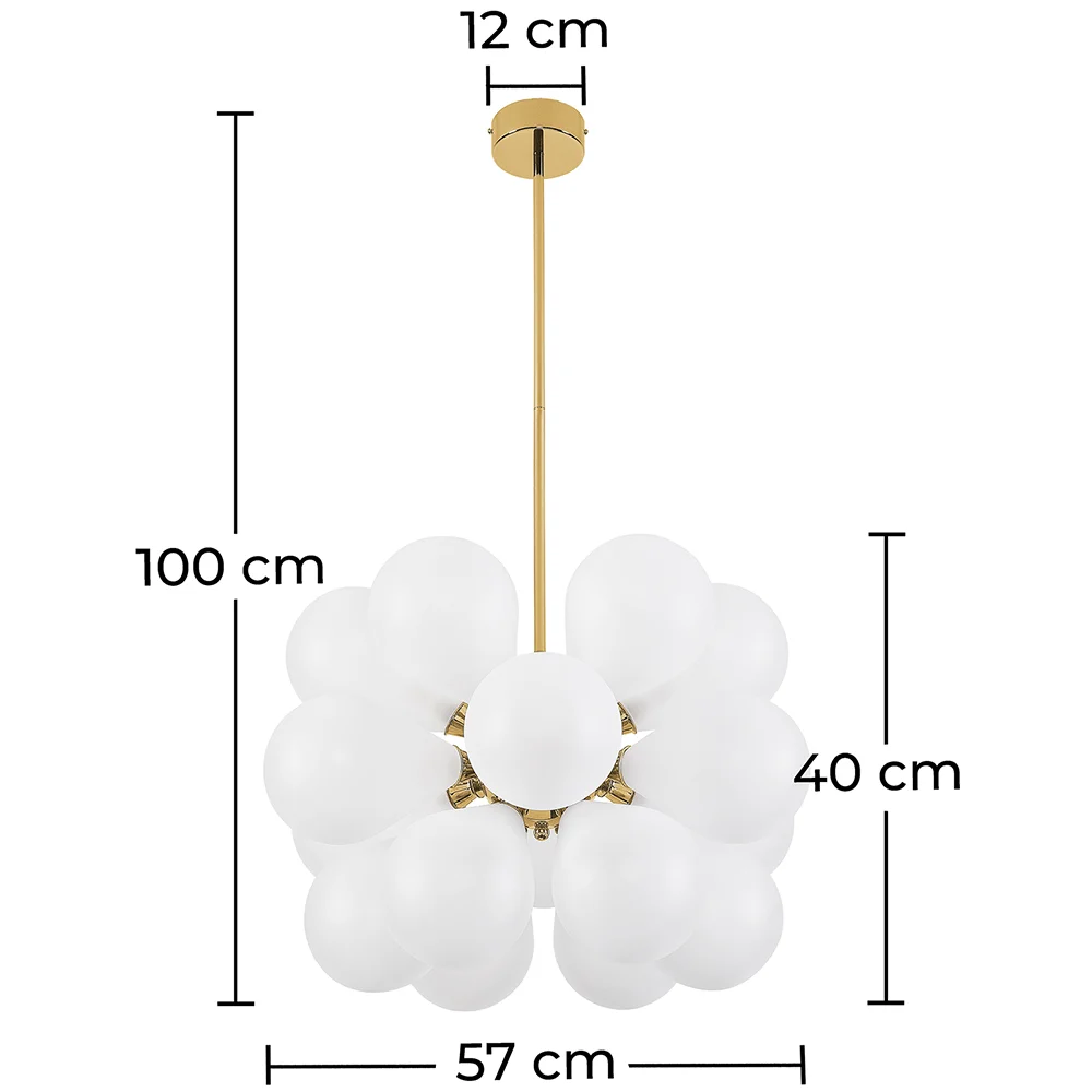 Deckenlampe mit Kristallkugeln - Pendelleuchte - Jacobella image 10