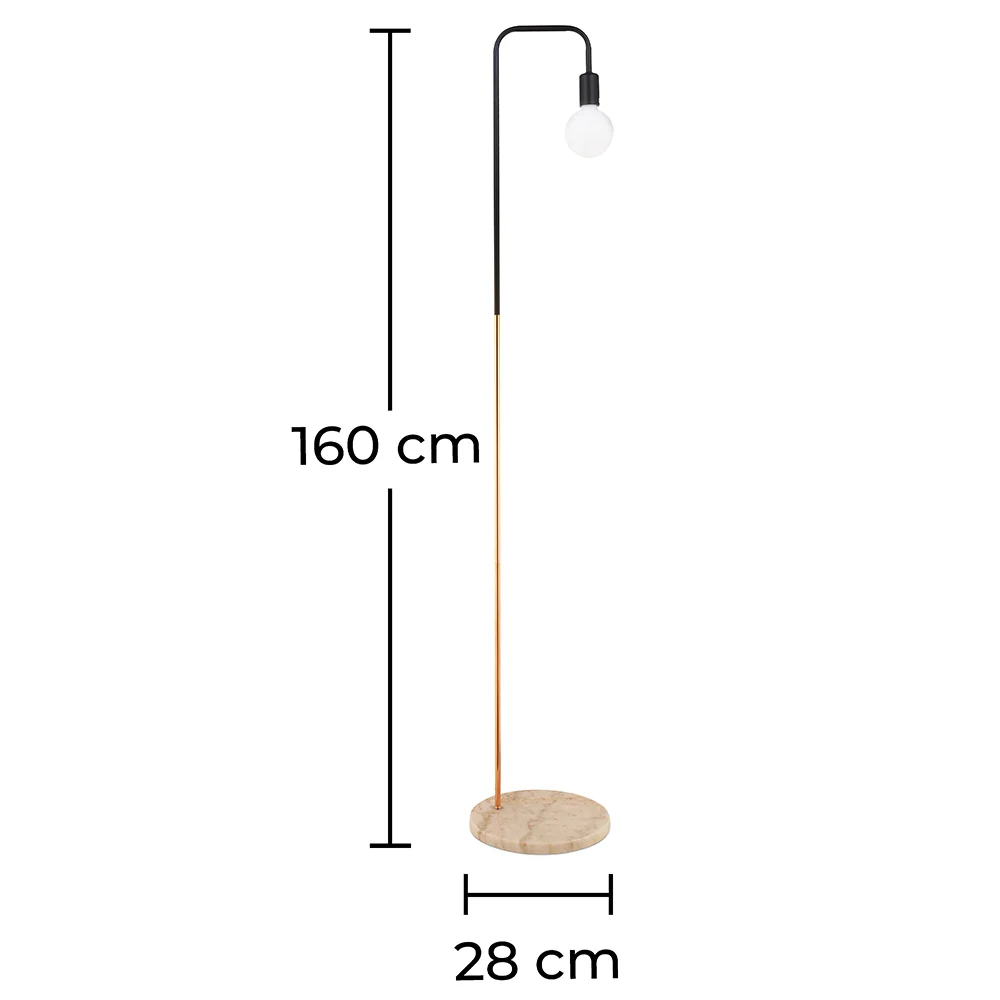 Stehlampe mit Marmorsockel - Wohnzimmerlampe - Carlo image 10