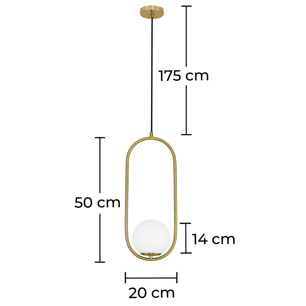 Globus-Deckenlampe - Goldene Pendelleuchte - Ruby image 10