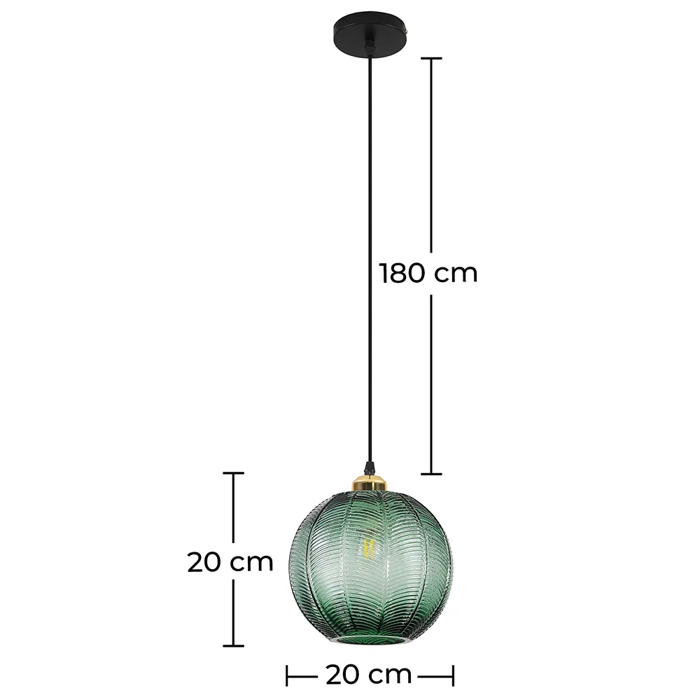 Deckenlampe im Vintage-Design - Grüne Kugel Pendelleuchte - Viola image 10