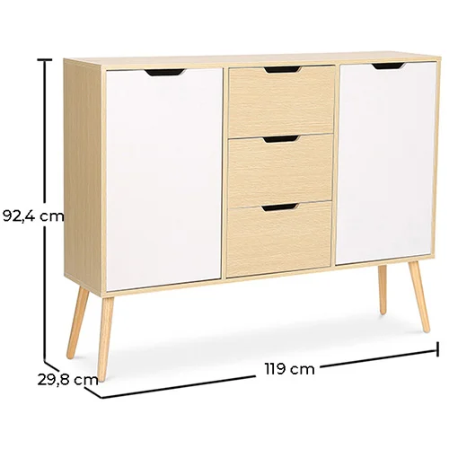Holz-Sideboard - Skandinavisches Design - 3 Schubladen - Roger image 10