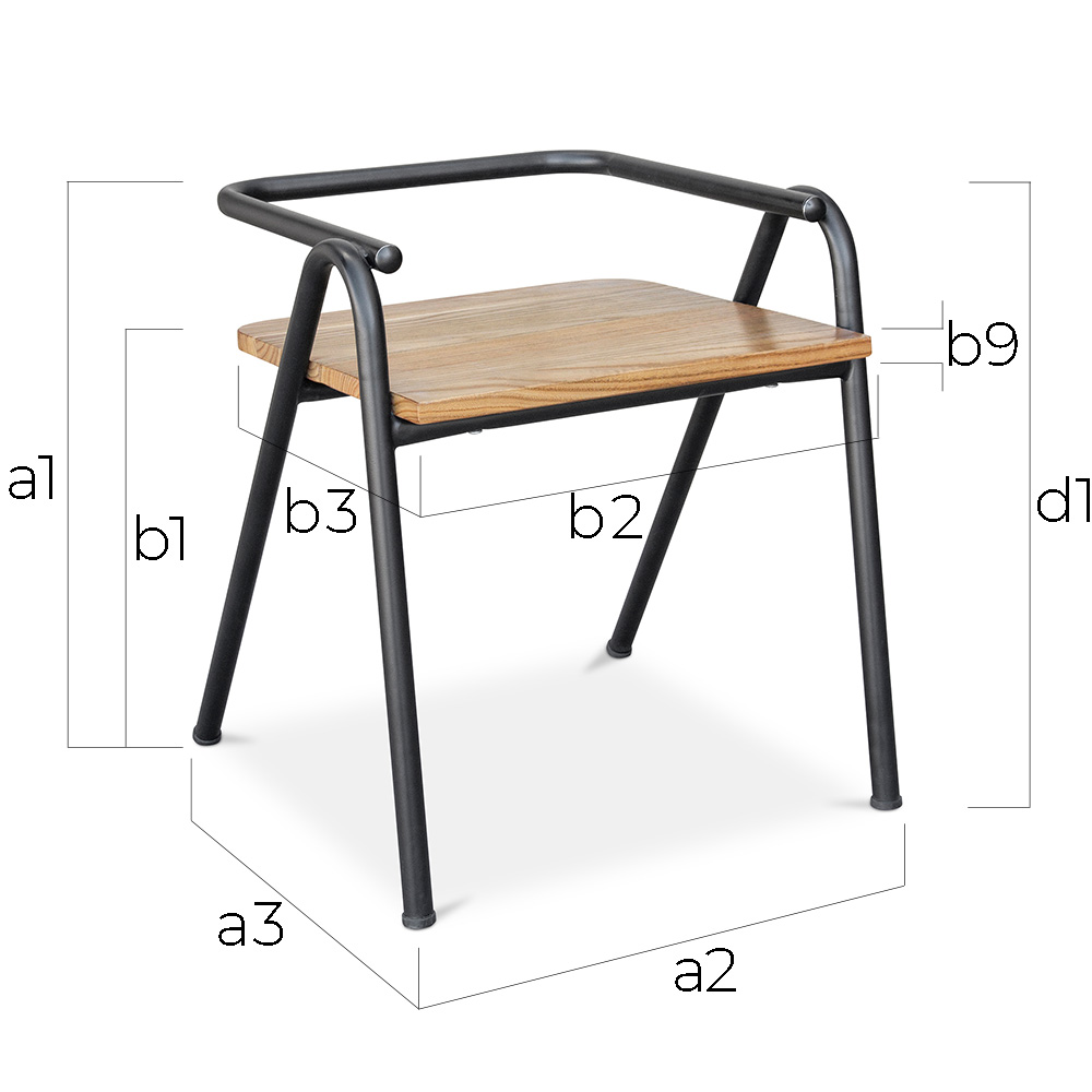 Esszimmerstuhl - Industriedesign - Holz und Metall - Achak image 10