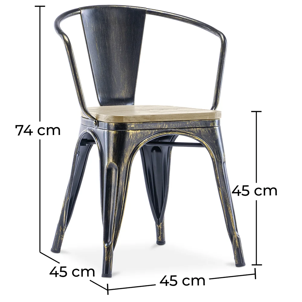 Esszimmerstuhl mit Armlehnen - Holz & Stahl - Stylix image 10