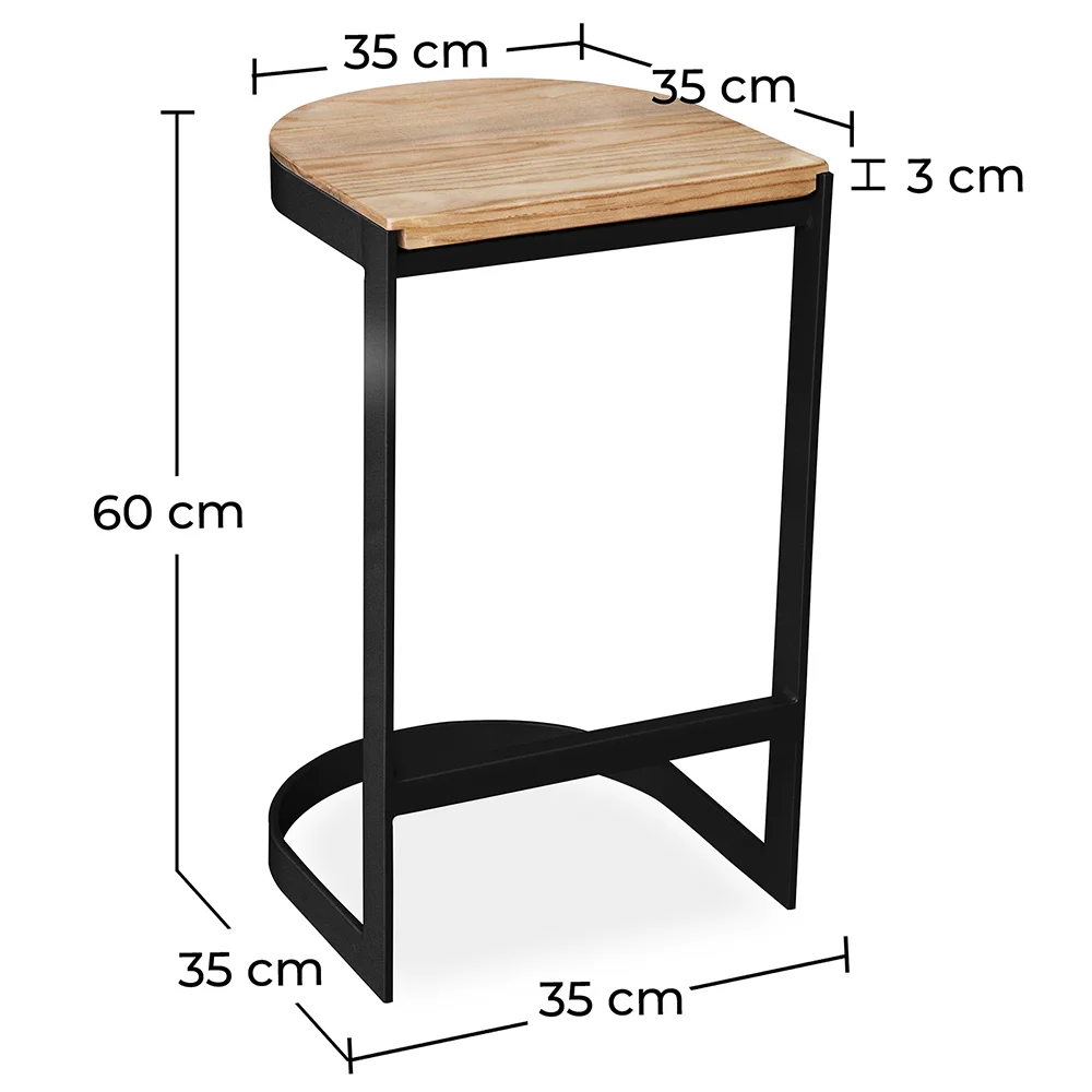 Barhocker im Industriedesign - Holz und Metall - 60cm - Lia image 10