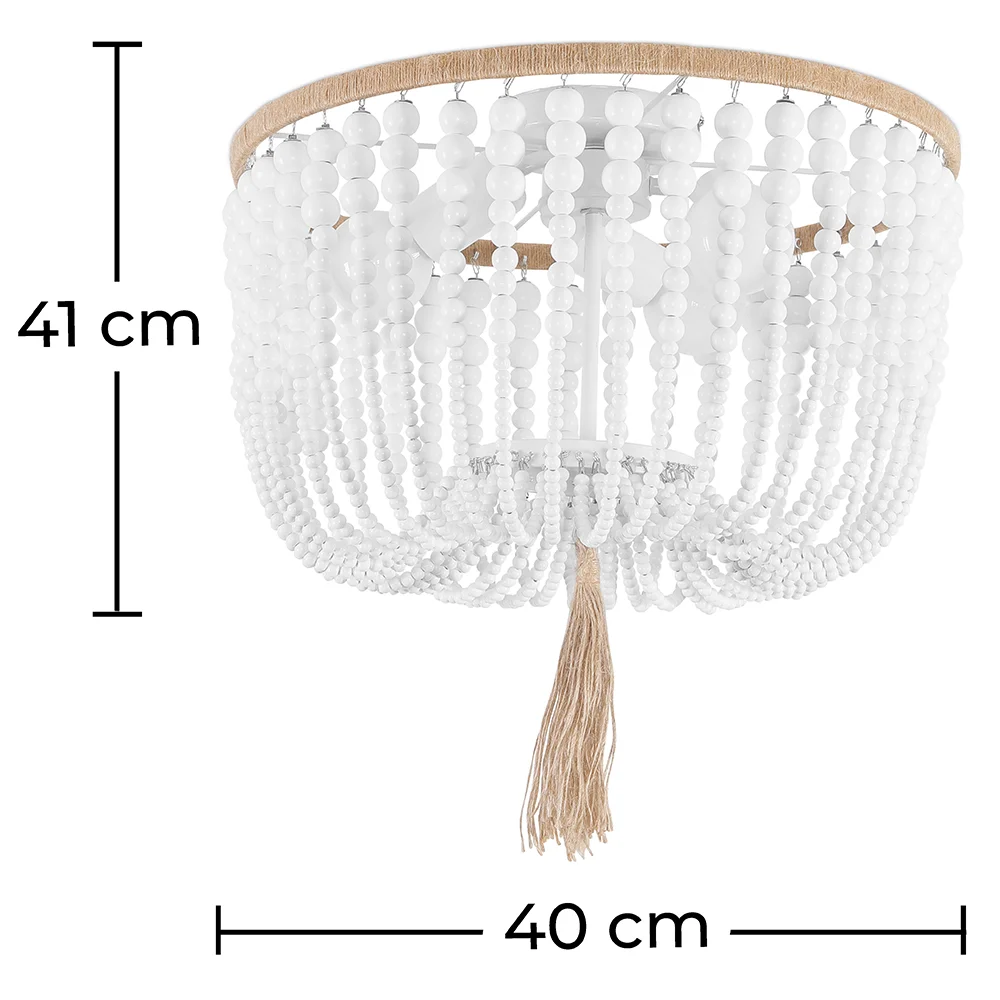  Deckenlampe aus Holzkugeln - Boho-Bali-Style Plafond - Kanda image 10