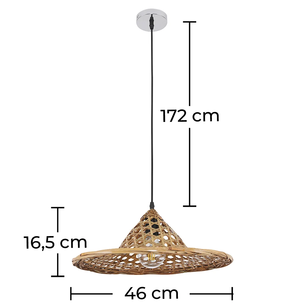 Bambus-Deckenlampe - Hängeleuchte im Boho-Bali-Design - Flora image 10