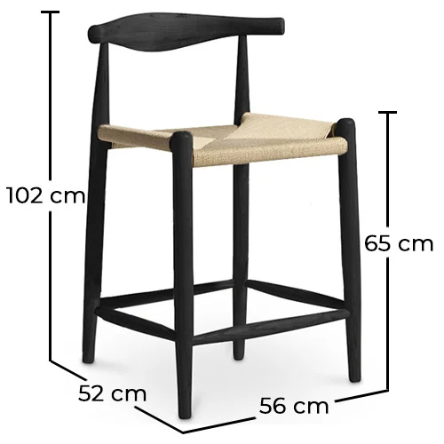 Boho Bali Design Hocker aus Holz - 65cm - Elb image 10