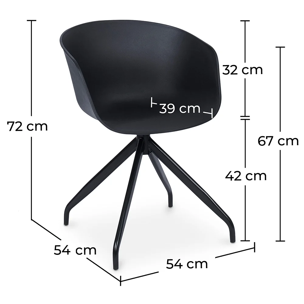 Gepolsterter Bürostuhl mit Armlehnen - Schwarzer Design-Schreibtischstuhl - Jodie - Joan image 10