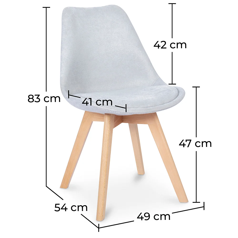 Esszimmerstuhl mit Stoffpolsterung - Skandinavisches Design - Denisse image 10