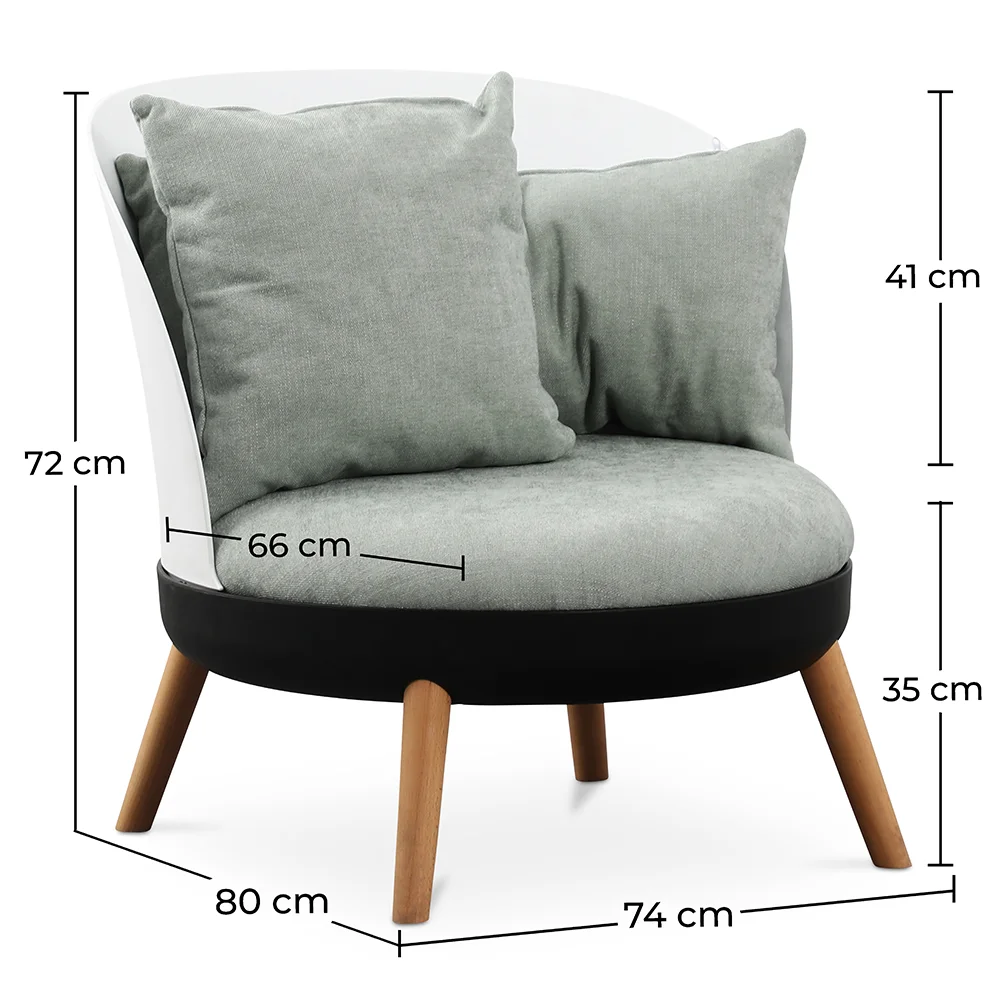 Runder Sessel - In Leinen bezogen - Skandinavisches Design - Bella image 10