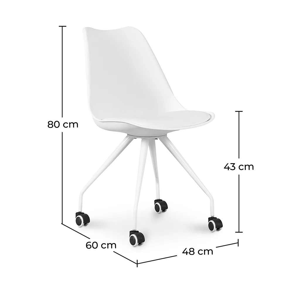 Bürostuhl mit Rädern - Weißer Schreibtischstuhl - Canva image 10