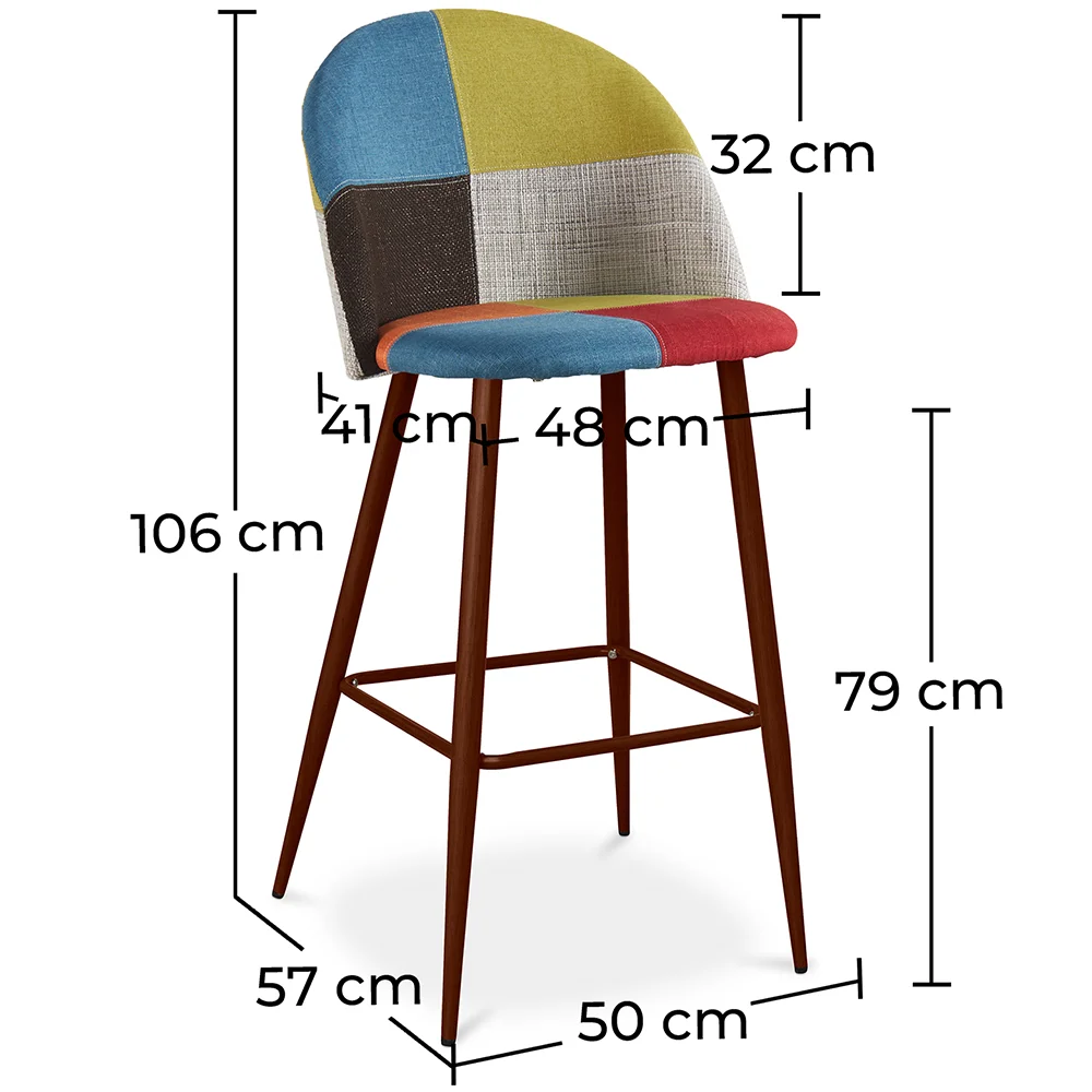 Gepolsterter Hocker im Patchwork-Stil - Skandinavischer Stil - Simona image 10