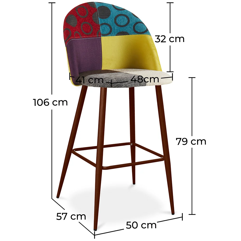 Gepolsterter Hocker im Patchwork-Stil - Skandinavischer Stil - Ray image 10